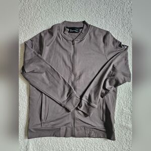 Under Armour Men’s ColdGear Full Zip Collarless Jacket Pockets Brown Size LG/G